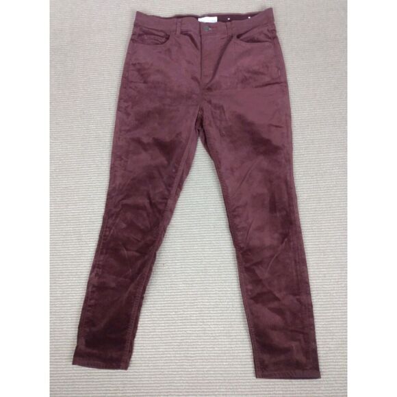 Loft‎ Made Of Loved Burgundy Velvet Pants Petite Size 30/10 - Picture 1 of 9